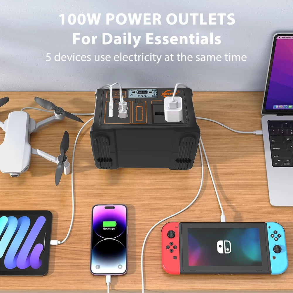 Gaiaray 100W Portable Power Station 24000mAh LiFePO4 Charging Energy Station Solar Generator AC110V 220V Power Bank for Camping WardBoyzPROShop