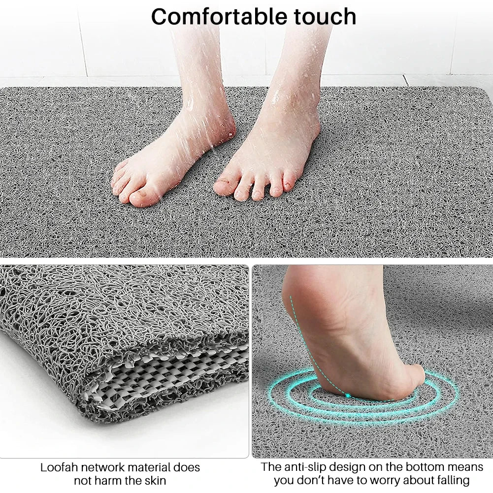 40*60/50*80cm Bath Rugs Non-Slip Bath Mat with Drain Holes Anti Mould Shower Mat for Inside Shower Washable for Bathroom Floor