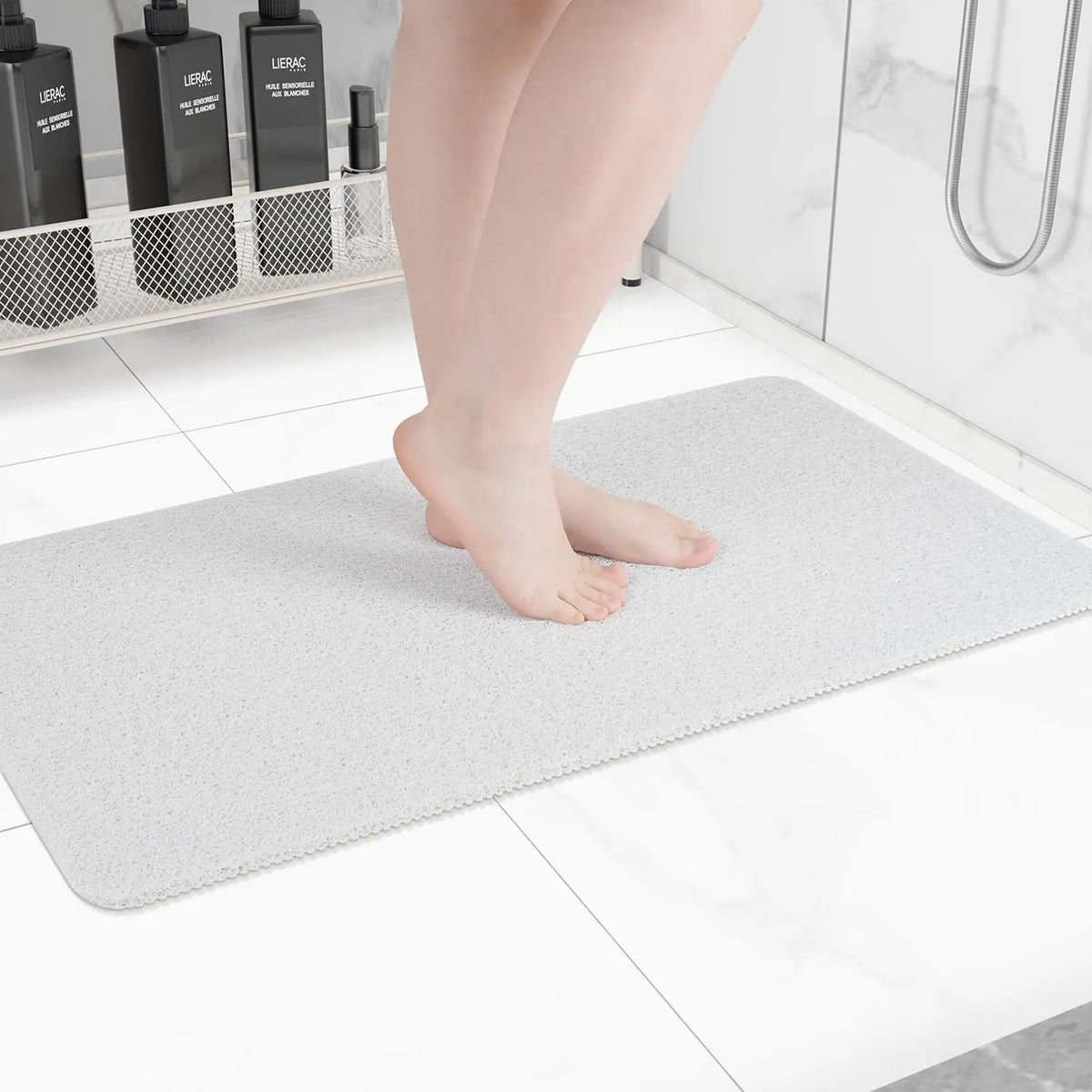 40*60/50*80cm Bath Rugs Non-Slip Bath Mat with Drain Holes Anti Mould Shower Mat for Inside Shower Washable for Bathroom Floor