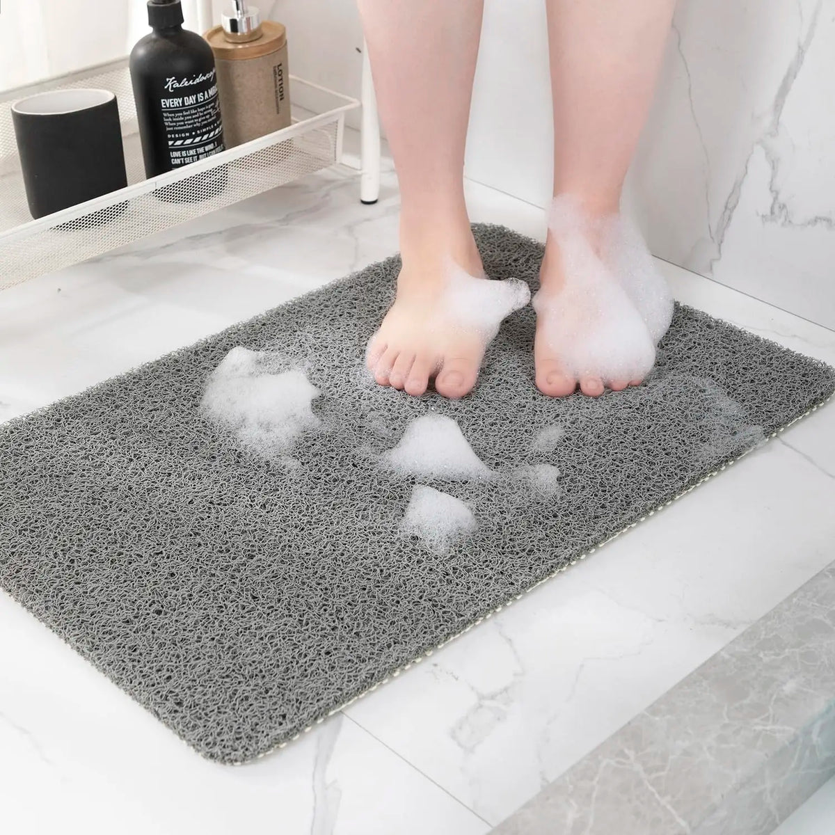 40*60/50*80cm Bath Rugs Non-Slip Bath Mat with Drain Holes Anti Mould Shower Mat for Inside Shower Washable for Bathroom Floor