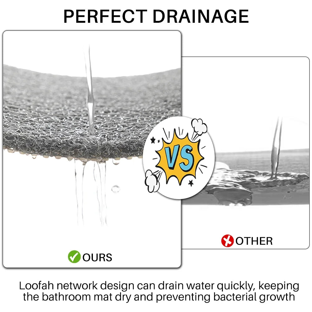 40*60/50*80cm Bath Rugs Non-Slip Bath Mat with Drain Holes Anti Mould Shower Mat for Inside Shower Washable for Bathroom Floor