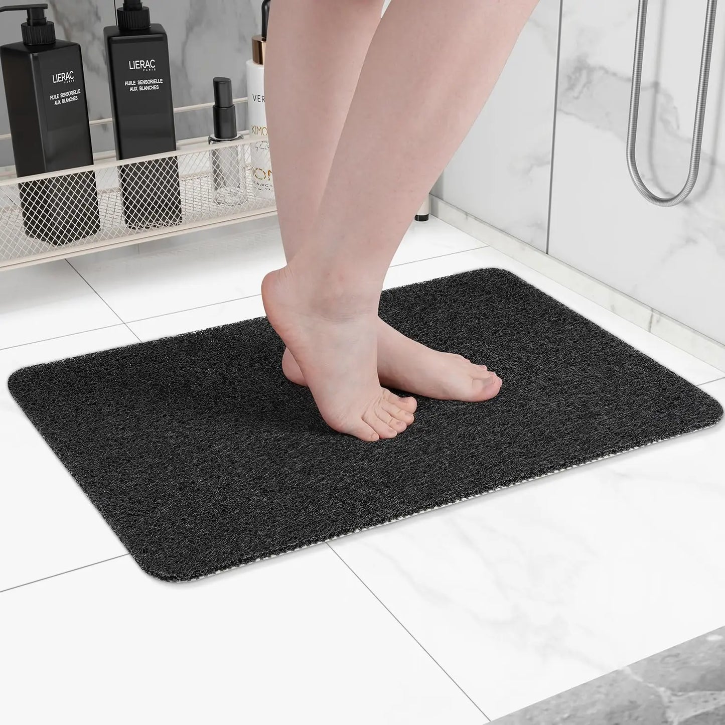 40*60/50*80cm Bath Rugs Non-Slip Bath Mat with Drain Holes Anti Mould Shower Mat for Inside Shower Washable for Bathroom Floor
