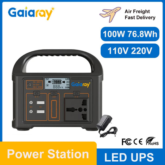 24000mAh Power Station 100W LiFePO4 Solar Generator Portable Power Station UPS Emergency Energy Storage Supply for Camping RV WardBoyzPROShop