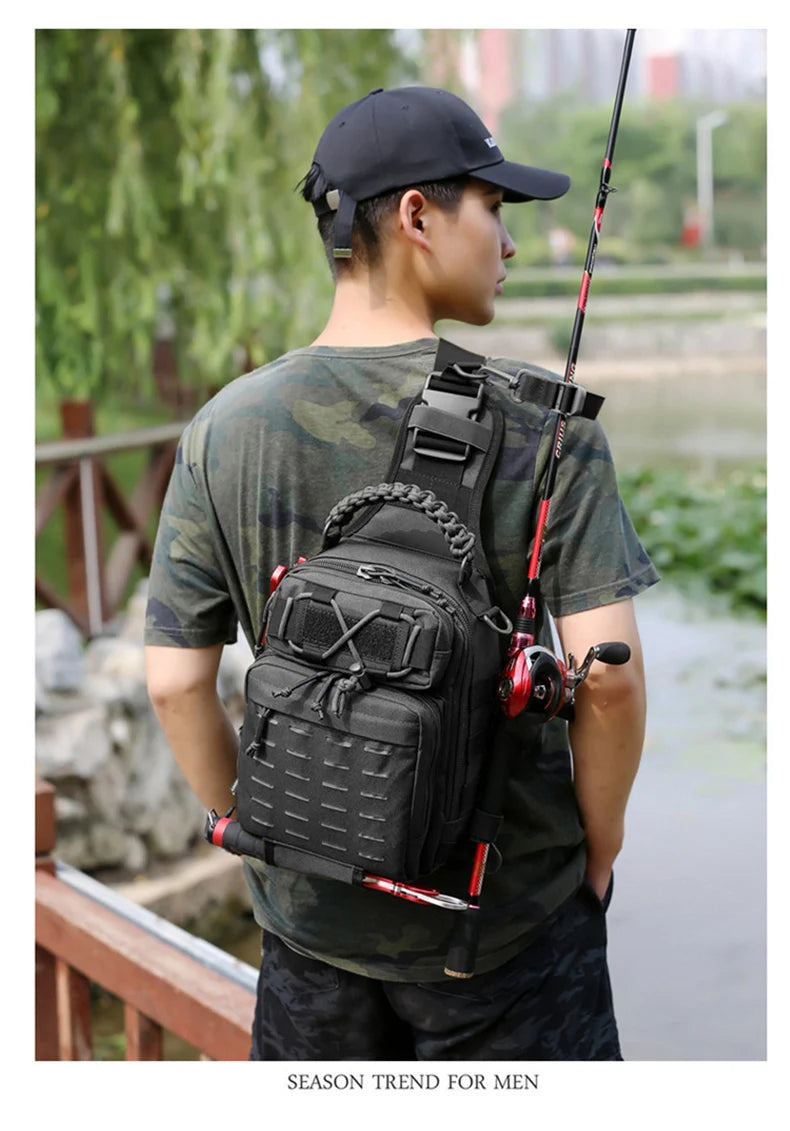 Tactical Camping Bag Backppack Chest Sling Outdoor FIshing Lure Rod Men Sports Handbags Shoulder Laser Molle Hunting Hiking Bags