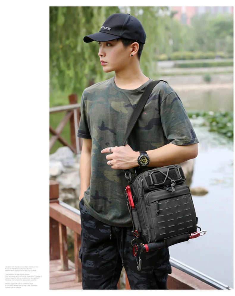 Tactical Camping Bag Backppack Chest Sling Outdoor FIshing Lure Rod Men Sports Handbags Shoulder Laser Molle Hunting Hiking Bags