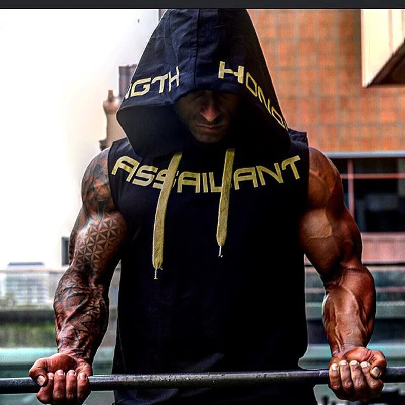 Men Tank Tops Gym Clothing Fitness Sleeveless hoodies Vests Cotton Singlets Men Joggers vest Bodybuilding casual Clothing WardBoyzPROShop