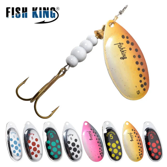 FISH KING 6 Color 0#-5# Spinner Bait With Treble Hooks 35647-BR Arttificial Bait Fishing Lure WardBoyzPROShop