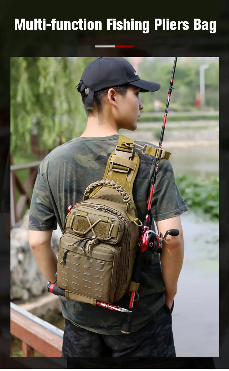 Tactical Camping Bag Backppack Chest Sling Outdoor FIshing Lure Rod Men Sports Handbags Shoulder Laser Molle Hunting Hiking Bags