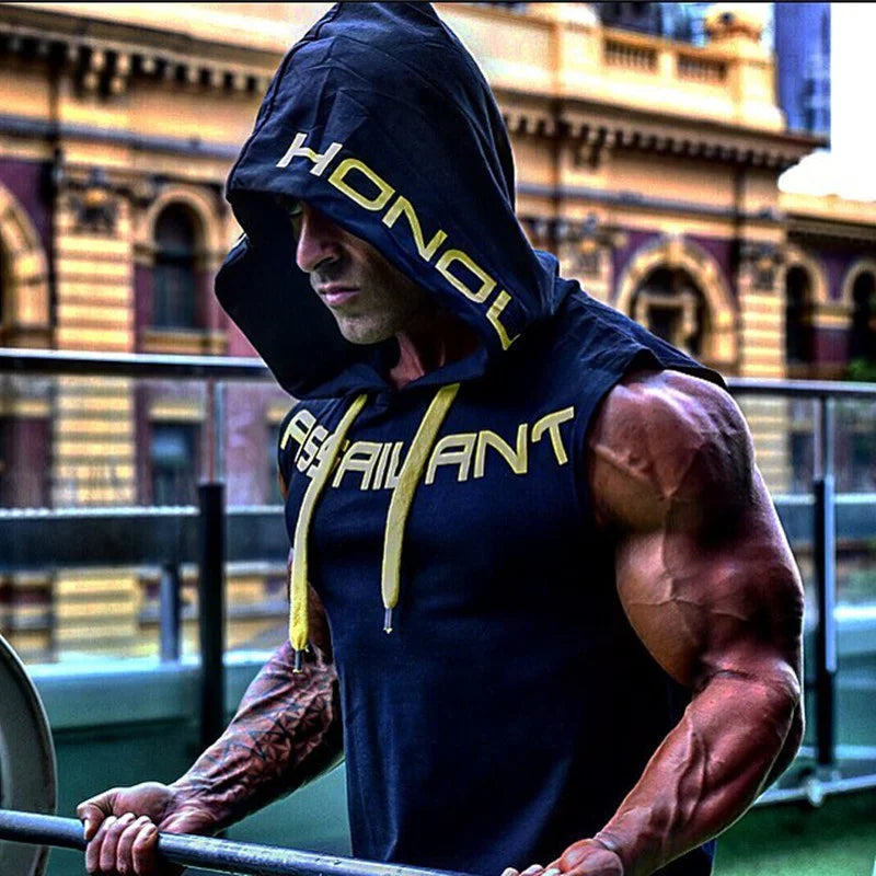 Men Tank Tops Gym Clothing Fitness Sleeveless hoodies Vests Cotton Singlets Men Joggers vest Bodybuilding casual Clothing WardBoyzPROShop