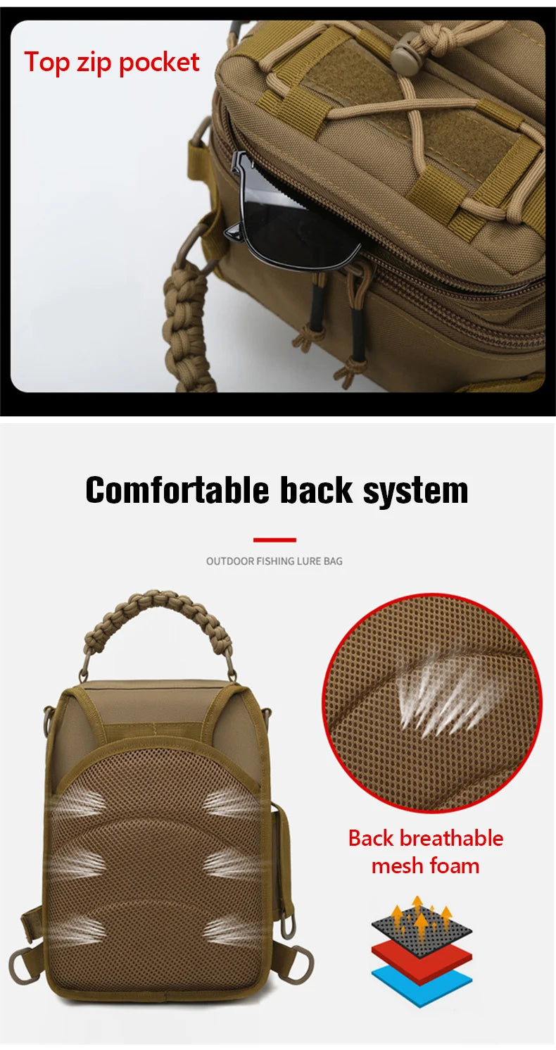 Tactical Camping Bag Backppack Chest Sling Outdoor FIshing Lure Rod Men Sports Handbags Shoulder Laser Molle Hunting Hiking Bags