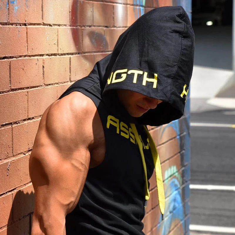 Men Tank Tops Gym Clothing Fitness Sleeveless hoodies Vests Cotton Singlets Men Joggers vest Bodybuilding casual Clothing WardBoyzPROShop