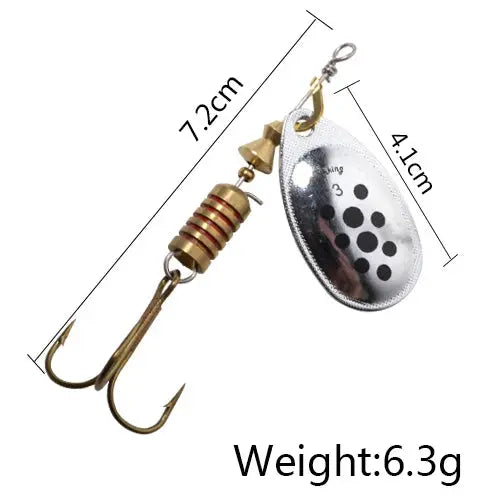 FISH KING 6 Color 0#-5# Spinner Bait With Treble Hooks 35647-BR Arttificial Bait Fishing Lure WardBoyzPROShop
