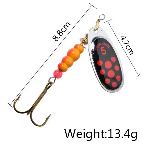 FISH KING 6 Color 0#-5# Spinner Bait With Treble Hooks 35647-BR Arttificial Bait Fishing Lure WardBoyzPROShop