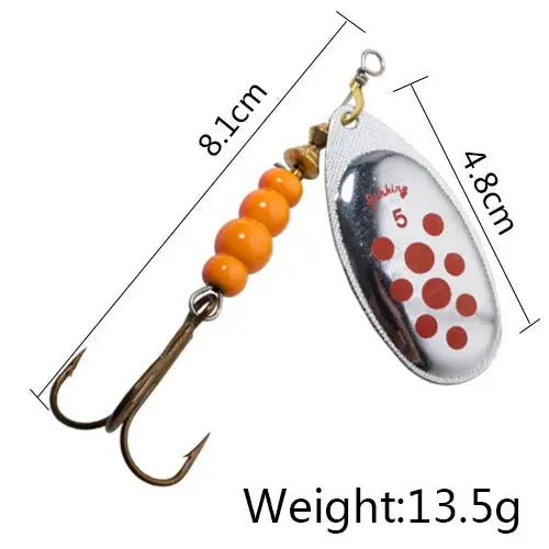 FISH KING 6 Color 0#-5# Spinner Bait With Treble Hooks 35647-BR Arttificial Bait Fishing Lure WardBoyzPROShop