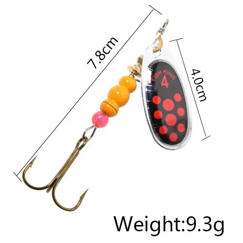 FISH KING 6 Color 0#-5# Spinner Bait With Treble Hooks 35647-BR Arttificial Bait Fishing Lure WardBoyzPROShop