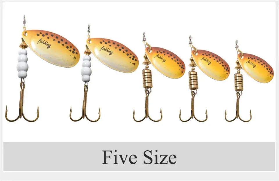 FISH KING 6 Color 0#-5# Spinner Bait With Treble Hooks 35647-BR Arttificial Bait Fishing Lure WardBoyzPROShop