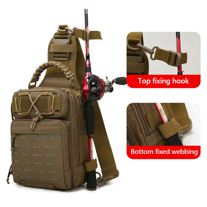 Tactical Camping Bag Backppack Chest Sling Outdoor FIshing Lure Rod Men Sports Handbags Shoulder Laser Molle Hunting Hiking Bags