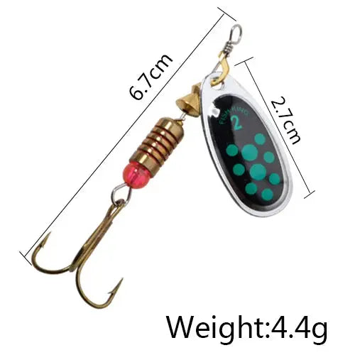 FISH KING 6 Color 0#-5# Spinner Bait With Treble Hooks 35647-BR Arttificial Bait Fishing Lure WardBoyzPROShop