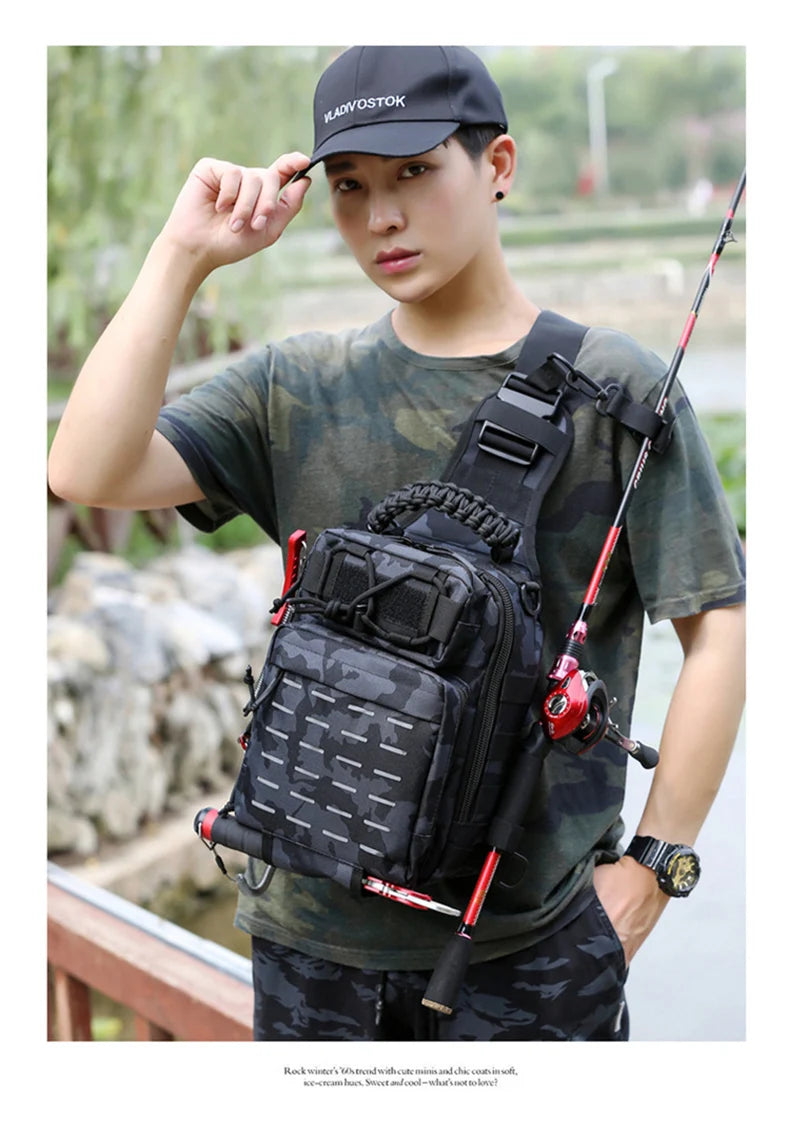 Tactical Camping Bag Backppack Chest Sling Outdoor FIshing Lure Rod Men Sports Handbags Shoulder Laser Molle Hunting Hiking Bags