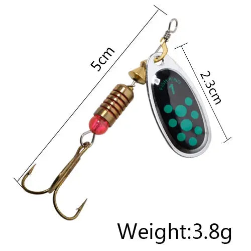 FISH KING 6 Color 0#-5# Spinner Bait With Treble Hooks 35647-BR Arttificial Bait Fishing Lure WardBoyzPROShop