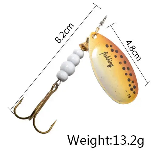 FISH KING 6 Color 0#-5# Spinner Bait With Treble Hooks 35647-BR Arttificial Bait Fishing Lure WardBoyzPROShop