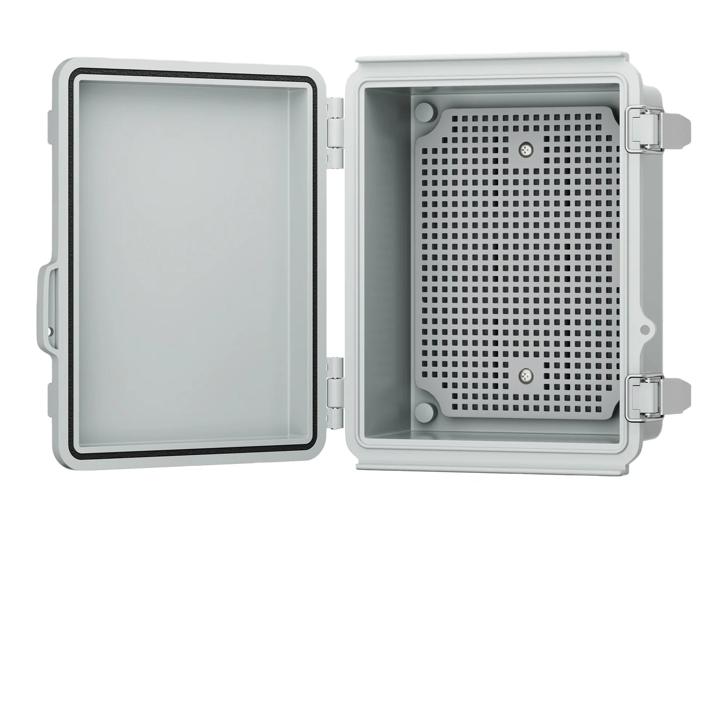 Grey Outdoor WiFi Enclosure Weatherproof Locking Box Plastic Waterproof Router Switch Enclosure Case for Electronics Equipment
