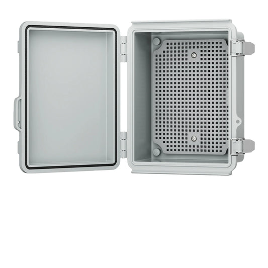 Grey Outdoor WiFi Enclosure Weatherproof Locking Box Plastic Waterproof Router Switch Enclosure Case for Electronics Equipment