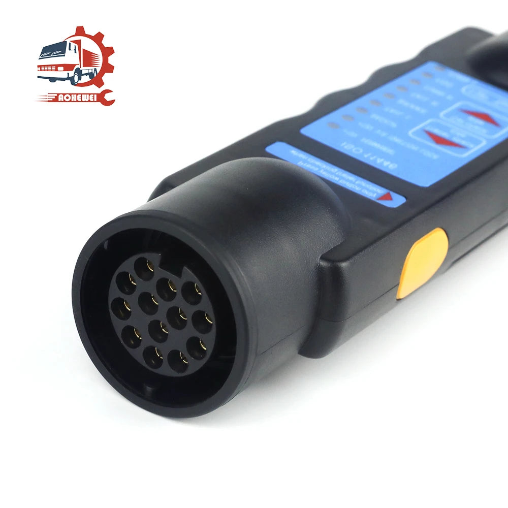 AOHEWEI 13 Pin Trailer Tester Indicator Lights Plug & Socket Connector Tool 12V Wiring Circuit Diagnostic for Caravan Truck
