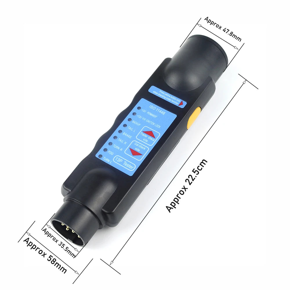 AOHEWEI 13 Pin Trailer Tester Indicator Lights Plug & Socket Connector Tool 12V Wiring Circuit Diagnostic for Caravan Truck