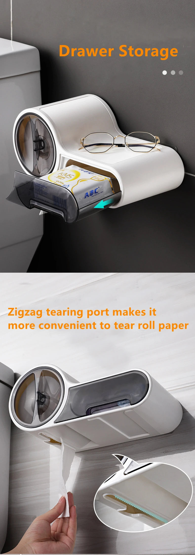Bathroom Toilet Paper Tissue Box Creative Waterproof Paper Storage Box Phone Holder