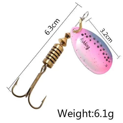 FISH KING 6 Color 0#-5# Spinner Bait With Treble Hooks 35647-BR Arttificial Bait Fishing Lure WardBoyzPROShop