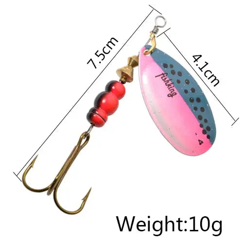 FISH KING 6 Color 0#-5# Spinner Bait With Treble Hooks 35647-BR Arttificial Bait Fishing Lure WardBoyzPROShop