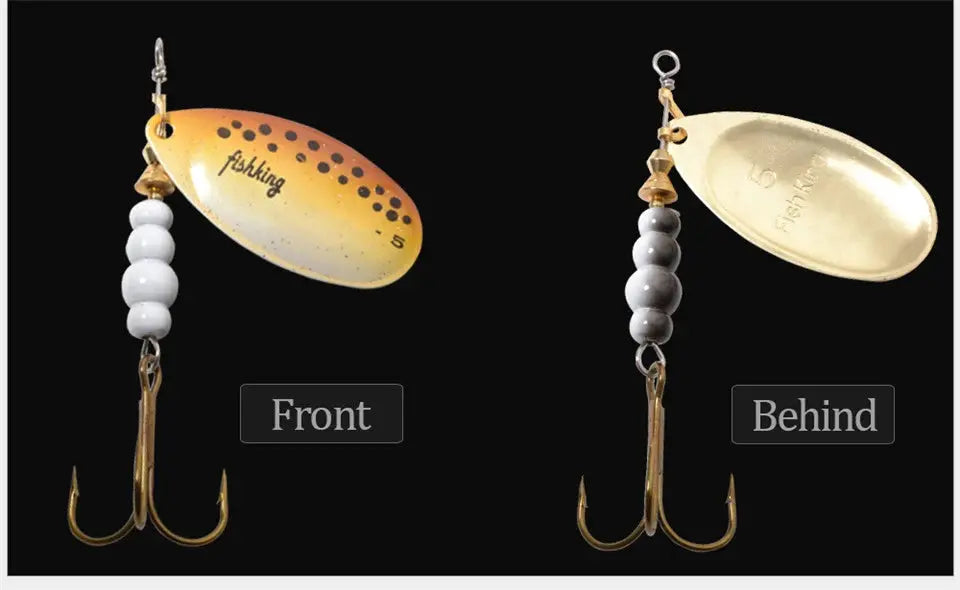 FISH KING 6 Color 0#-5# Spinner Bait With Treble Hooks 35647-BR Arttificial Bait Fishing Lure WardBoyzPROShop