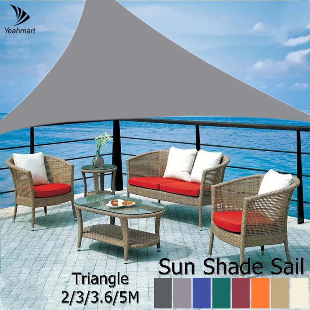 5/3.6/3/2M Triangle Shade Sail Waterproof Sunshade Sail Canopy 98%UV Block Awning with Free Rope for Garden Patio Pergola Gazebo WardBoyzPROShop