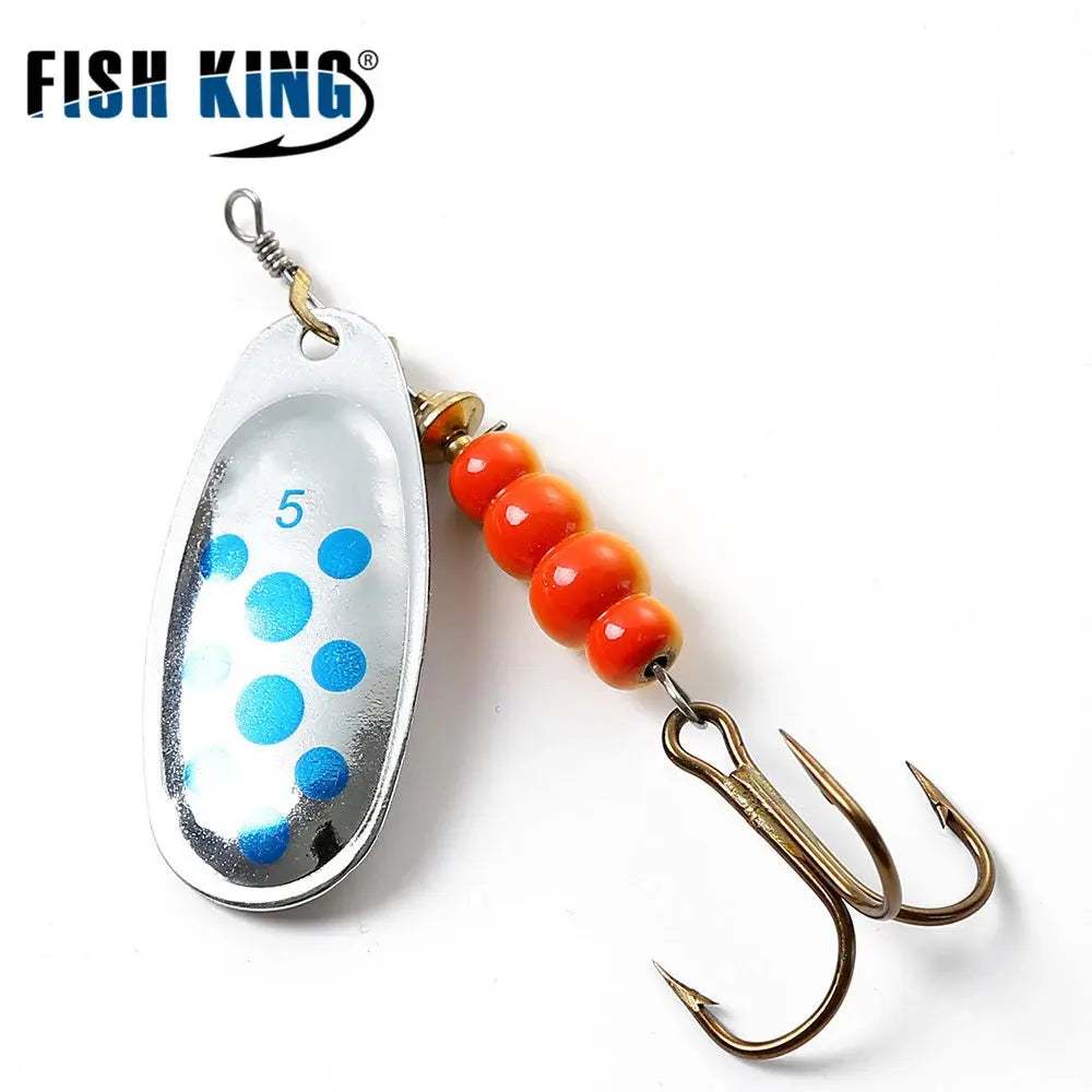 FISH KING 6 Color 0#-5# Spinner Bait With Treble Hooks 35647-BR Arttificial Bait Fishing Lure WardBoyzPROShop