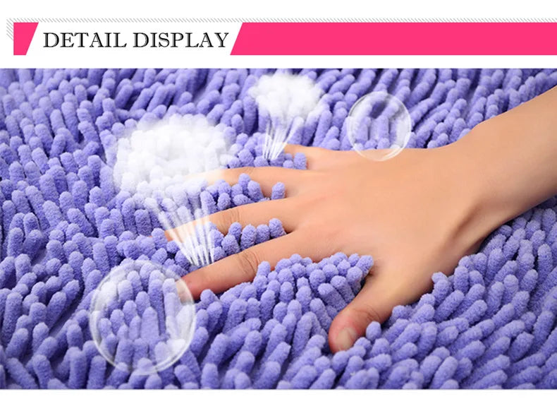 High Quality Bathroom Carpet Anti-slip Bath Rug Outdoor Shower Room Rugs And Mats Chenille Bathroom Floor Mat Toilet Door Mat