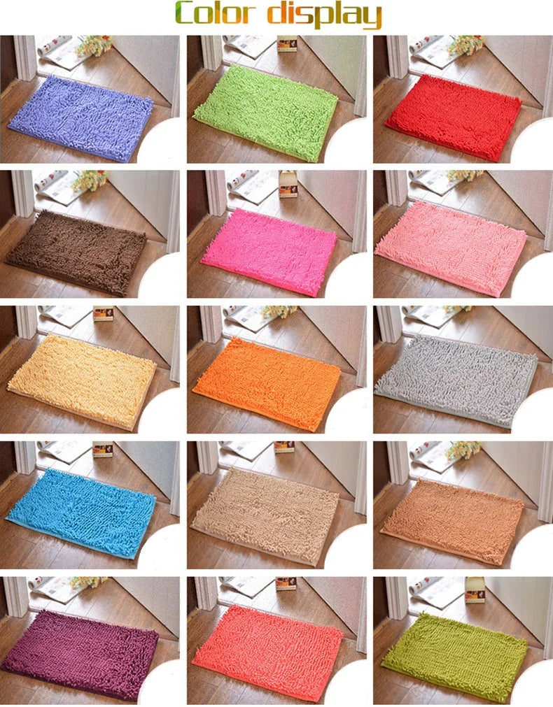 High Quality Bathroom Carpet Anti-slip Bath Rug Outdoor Shower Room Rugs And Mats Chenille Bathroom Floor Mat Toilet Door Mat