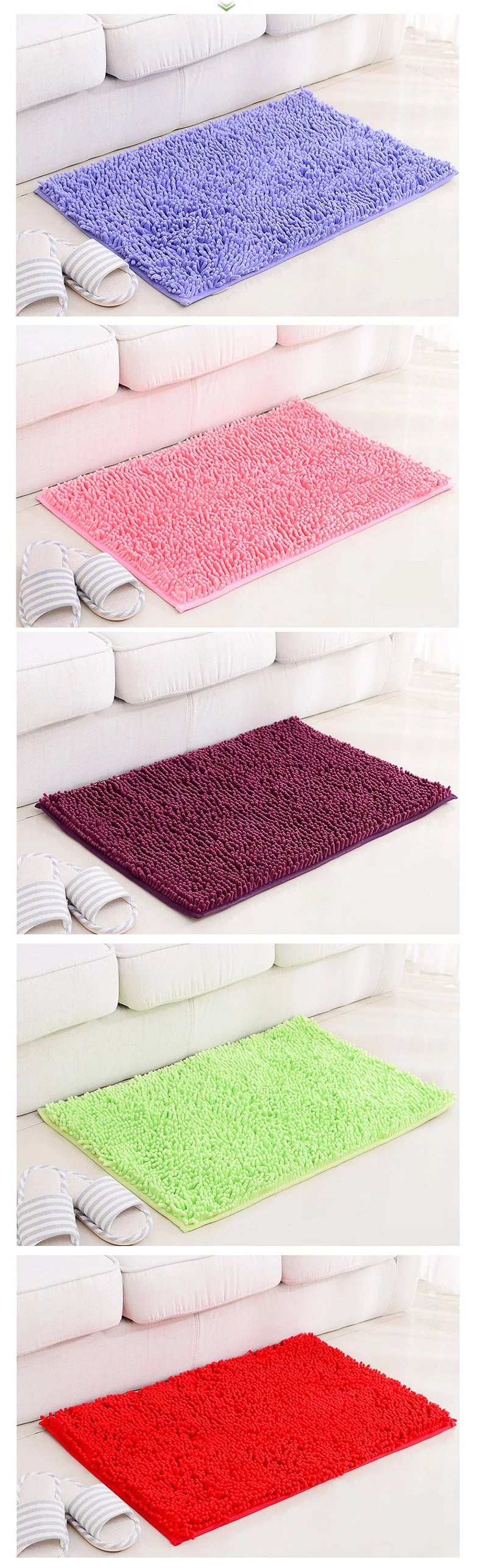 High Quality Bathroom Carpet Anti-slip Bath Rug Outdoor Shower Room Rugs And Mats Chenille Bathroom Floor Mat Toilet Door Mat