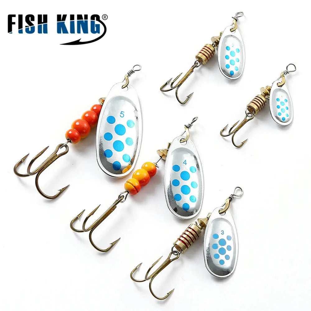 FISH KING 6 Color 0#-5# Spinner Bait With Treble Hooks 35647-BR Arttificial Bait Fishing Lure WardBoyzPROShop