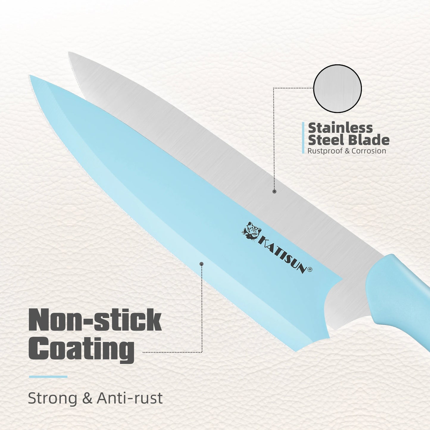 14 Pieces Blue Coding High Carbon Steel Blade, No Rust, and Super Sharp Knife Set with Wooden Stand and Kitchen Scissors WardBoyzPROShop