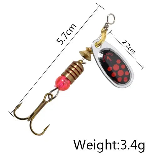 FISH KING 6 Color 0#-5# Spinner Bait With Treble Hooks 35647-BR Arttificial Bait Fishing Lure WardBoyzPROShop