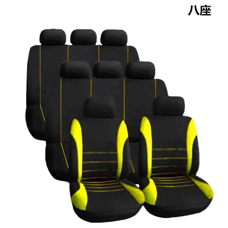 Auto Parts Car Seat Cover Polyester Fabric 2/4/9 Piece Set Four Season Universal Front/Rear Car Seat Cushion