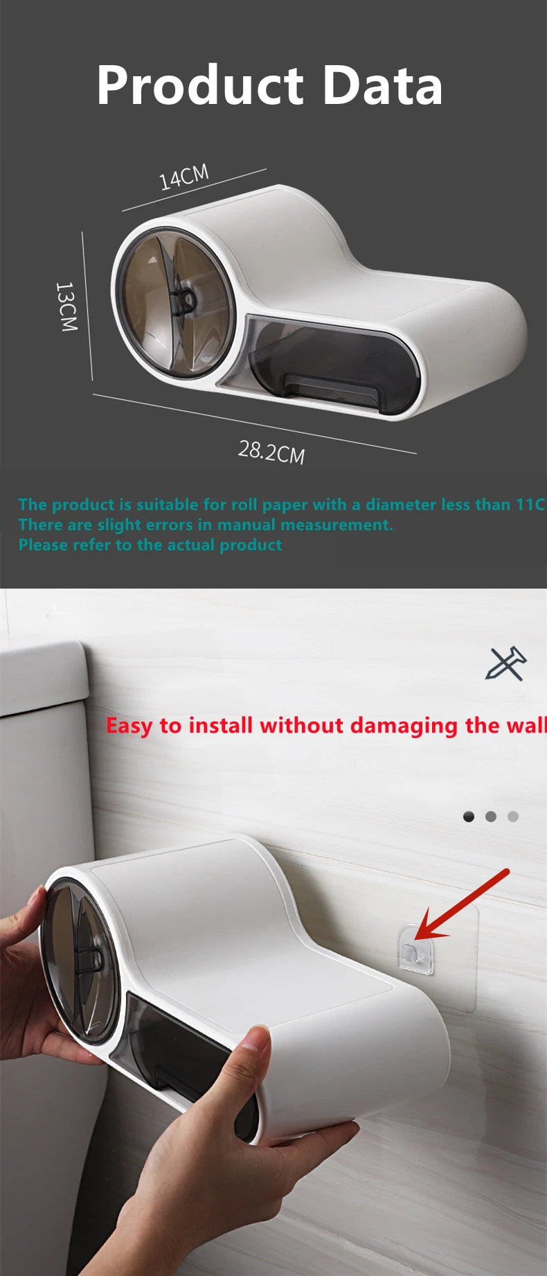 Bathroom Toilet Paper Tissue Box Creative Waterproof Paper Storage Box Phone Holder
