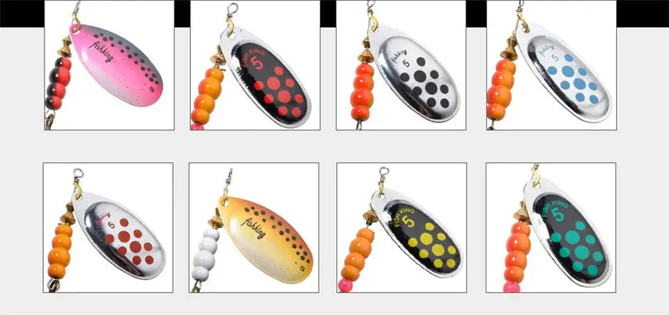 FISH KING 6 Color 0#-5# Spinner Bait With Treble Hooks 35647-BR Arttificial Bait Fishing Lure WardBoyzPROShop