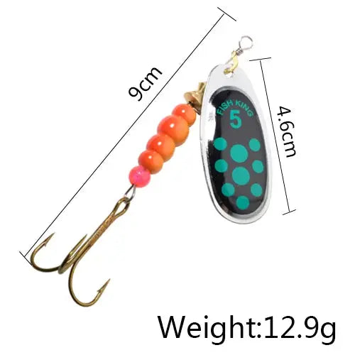 FISH KING 6 Color 0#-5# Spinner Bait With Treble Hooks 35647-BR Arttificial Bait Fishing Lure WardBoyzPROShop