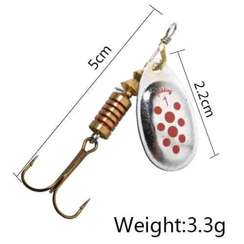 FISH KING 6 Color 0#-5# Spinner Bait With Treble Hooks 35647-BR Arttificial Bait Fishing Lure WardBoyzPROShop