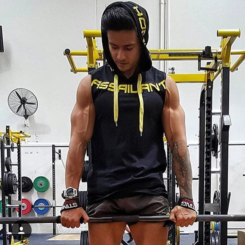 Men Tank Tops Gym Clothing Fitness Sleeveless hoodies Vests Cotton Singlets Men Joggers vest Bodybuilding casual Clothing WardBoyzPROShop