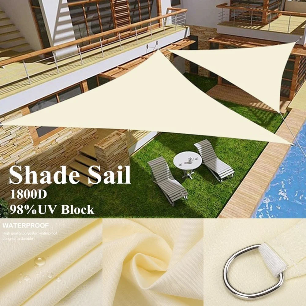 5/3.6/3/2M Triangle Shade Sail Waterproof Sunshade Sail Canopy 98%UV Block Awning with Free Rope for Garden Patio Pergola Gazebo WardBoyzPROShop