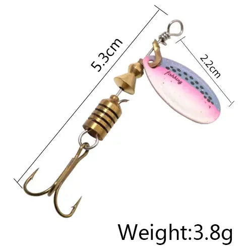 FISH KING 6 Color 0#-5# Spinner Bait With Treble Hooks 35647-BR Arttificial Bait Fishing Lure WardBoyzPROShop
