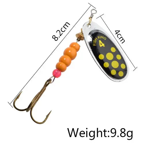 FISH KING 6 Color 0#-5# Spinner Bait With Treble Hooks 35647-BR Arttificial Bait Fishing Lure WardBoyzPROShop